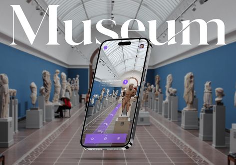 Museum AR App on Behance Augmented Reality Poster, Museum Website Design, Ar Poster, Ar Experience, Augmented Reality Art, Ar App, Ar Design, Ar Game, Museum Design