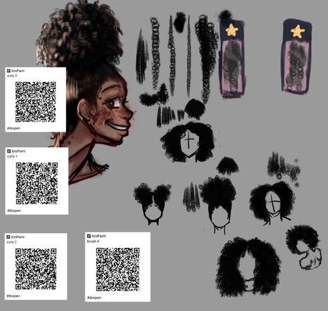 Afro Hair Brush Ibis Paint, Curl Brush Ibis Paint, Afro Hair Brush, Curl Brush, Brush Codes, Curly Hair Brush, Brush Code, Brush Art, Paint Brush Art