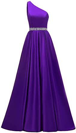 Violet Prom Dresses, Purple Satin Dress, Corset Fashion Outfits, Evening Dress Patterns, Bride Dress Simple, One Shoulder Prom Dress, Prom Dress Long, Banquet Dresses, Purple Prom Dress