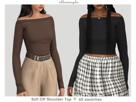 Sims Tops Patreon, Sims Cc Tops Maxis Match, Sims 4 Cc Clothes Off The Shoulder, Sims 4 One Shoulder Top, Elliesimple The Sims 4, Tops Sims 4 Cc Patreon, Sims 4 Cc Off The Shoulder Top, Sims 4 Off The Shoulder Top, Sims 4 Off Shoulder Top