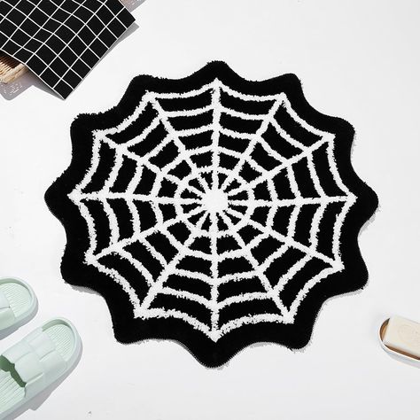 Circle Bath, 70s Interior Design, Halloween Bathroom Decor, Gothic Rug, Halloween Bathroom, Halloween Room Decor, Bathtub Mat, Halloween Door Mat, Halloween Kitchen