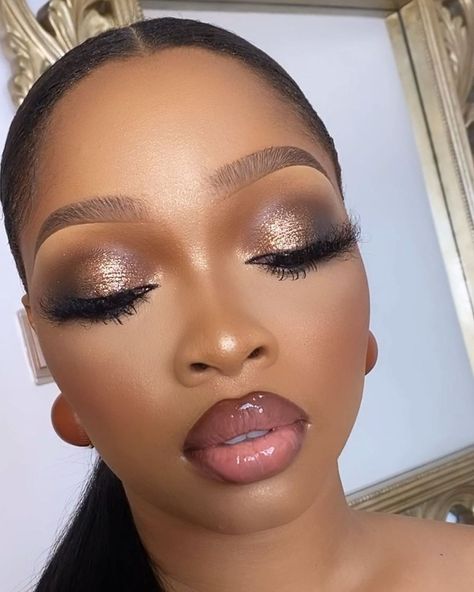 ARIYIKEGLAMS💎 on Instagram: “✨✨✨✨✨ Brows @binwabeauty Eyes @luztacosmetics Foundation @be.euphoria.beauty 🙌🏻🙌🏻 Powder @ladyveebeautyplanetcosmetics Lips…” Bridesmaid Make Up Black Women, Bridesmaids Makeup Black Women, Black Bridesmaids Makeup, Bridal Make Up Black Woman, Black Bridesmaid Makeup, Soft Glam Bridal Makeup Black Women, Wedding Make Up Black Women, Soft Glam Wedding Makeup Brides Brown Eyes, Bridesmaid Makeup Black Women