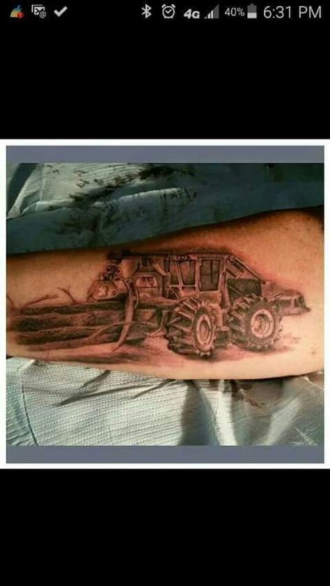 Luv the Skidder tattoo! Skidder Tattoo, Tree Logger Tattoo, Logging Tattoo Ideas, Construction Tattoo For Men, Logging Tattoo, Chainsaw Tattoo, Cool Animal Tattoos, Boxing Tattoos, Wood Tattoo