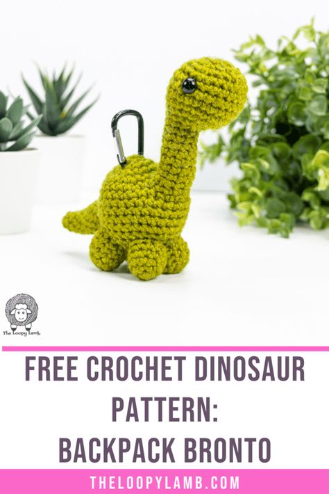 Amigurumi Brontosaurus, Free Crochet Dinosaur Pattern, Free Crochet Dinosaur, Crochet Dinosaur Pattern Free, Dinosaur Patterns, Dinosaur Keychain, Reversible Beanie, Crochet Dinosaur Patterns, Mini Amigurumi