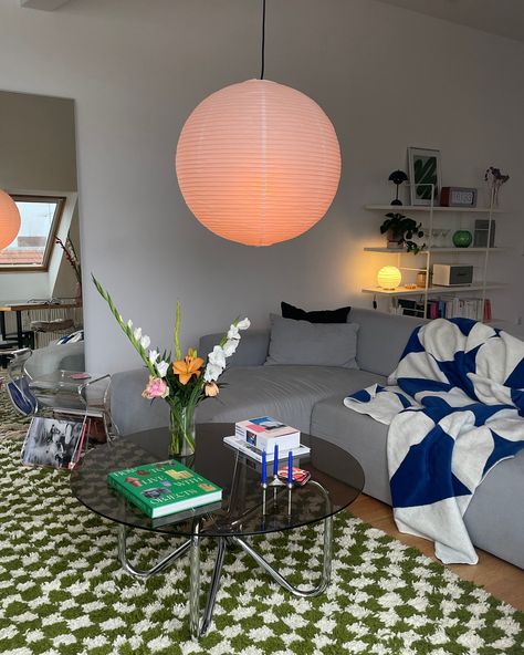 noo.ma (@nooma_design) • Instagram photos and videos Scandinavian Living Room Nordic Style Interior Design, Colorful Japandi, Small Room Interior, Living Room Nordic Style, Dining And Living Room, Modernist Design, Paper Lantern, Studio Apartment Decorating, Apartment Inspiration