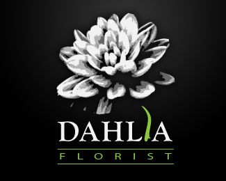 Flowers For Logo Design, Logo For Flower Shop Branding, Dahlia Logo Design, Flower Company Logo, Floral Company Logo Design, Blue Dahlia, Examples Of Logos, Flower Logo Design, Mexico Design