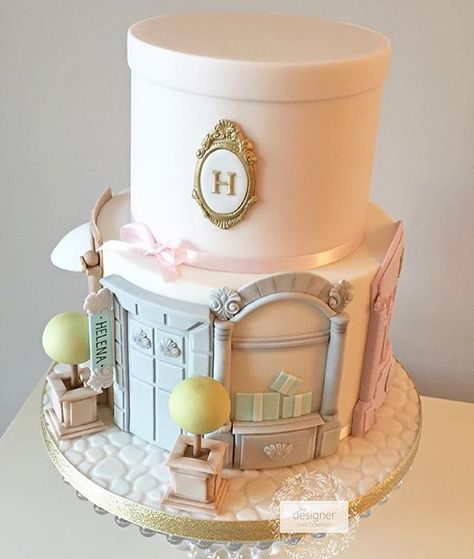 Beautiful stylish boutique cake design!! By @designercakeco #cake #cakedesign #storybookbliss #partyideas #stylish #sweets Torturi Baby Shower, Super Torte, Rodjendanske Torte, Designer Cake, House Cake, 18th Birthday Cake, Unique Cakes, Novelty Cakes, Gorgeous Cakes