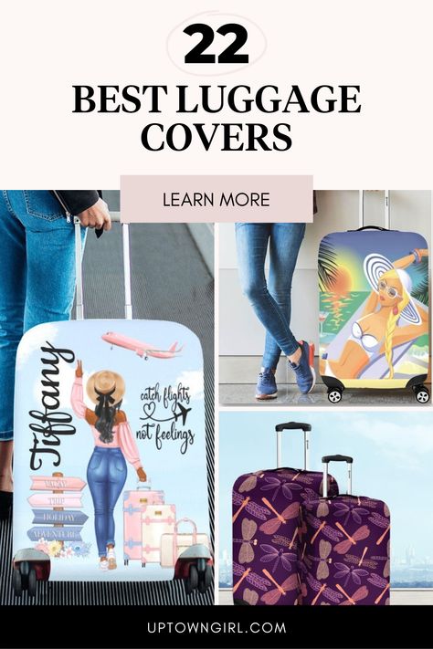 22 best luggage covers Unique Luggage, Girls Luggage, Travel Stamp, Suitcase Cover, Baggage Claim, Best Luggage, Find Cheap Flights, Luggage Covers, Luggage Cover