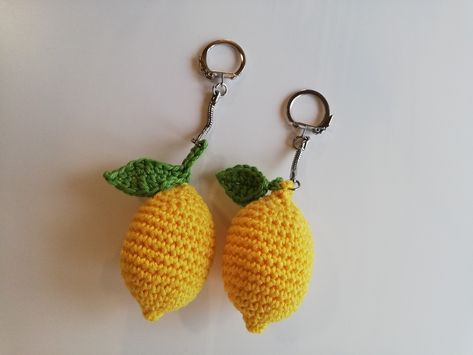 Lemon Keychain, Crochet Lemon, Keychain Pattern, Crochet Keychain Pattern, Beads Bracelet Design, Crochet Keychain, Bracelet Design, Beads Bracelet, Bracelet Designs