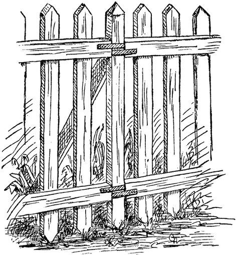 Picket fence | ClipArt ETC Fence Clipart, Micron Pen Art, Barn Painting, Old Fences, Farm Fence, Fence Art, Wood Painting Art, White Picket Fence, Magical Garden