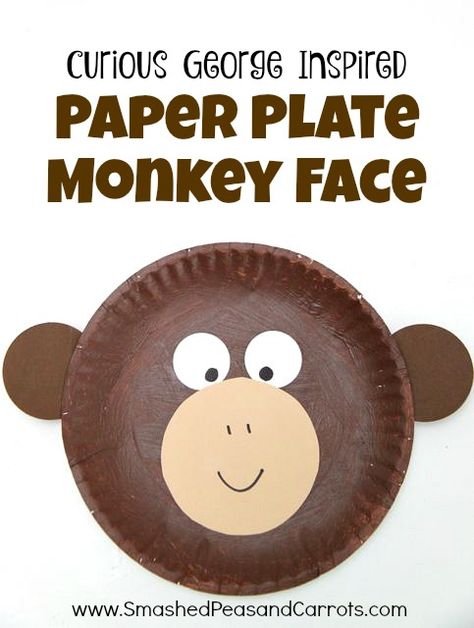 Paper Plate Monkey, Craft Ladybug, Monkey Craft, Paper Plate Art, Jungle Crafts, Zoo Crafts, Zoo Animal Crafts, Paper Plate Animals, Smashed Peas