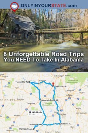 Travel | Alabama | Road Trips | Bucket List | Places To See | Amazing Places | Explore Alabama Alabama Sights To See, Alabama Places To Visit, Alabama Road Trip Ideas, Alabama Hikes, Explore Alabama, Bucket List Places, Alabama Vacation, Alabama Travel, Road Trip Map