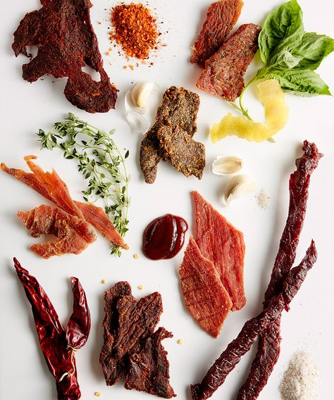 Beef jerky seems to be the latest artisanal conquest, with sustainably farmed meats and fashionable ingredients dominating. Beef Jerky Photography, Jerky Packaging, Beef Jerky Packaging, Spicy Beef Jerky, Citrus Turkey, Beef Jerky Jack Links, Memphis Bbq, Beef Ideas, Turkey Jerky