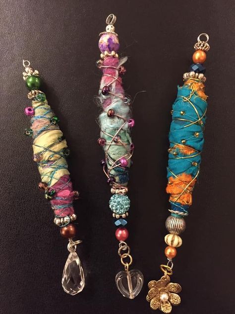 Boho Beads, Fiber Art Jewelry, Silk Jewelry, Fabric Bracelets, Paper Bead Jewelry, Fiber Jewelry, Fabric Beads, Textile Jewelry, Handmade Jewelry Diy