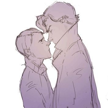 Angry Johnlock Kiss (gif) by ??? // Ohmygod I love thiiiiissss. Johnlock Fanart, Sherlock Holmes John Watson, Lara Pulver, Amanda Abbington, Sherlock Holmes Bbc, Sherlock 3, Sherlock Fandom, Sherlock Fanart, Sherlock John