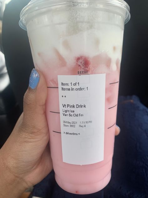 I get it lightly iced. Cotton Candy Drinks, Pink Drink Starbucks, Starbucks Pink Drink, Starbucks Drink Menu, Strawberry Acai Refresher, Starbucks Secret Menu Recipes, Modern Portfolio, Cold Starbucks Drinks, Starbucks Strawberry