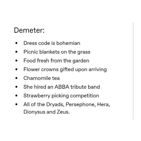 Demeter Offerings, Mythology Funny, Demeter Cabin, Percy Jackson Cabins, Perseus Jackson, Greek Pantheon, Greek Mythology Gods, Elemental Magic, Greek Gods And Goddesses