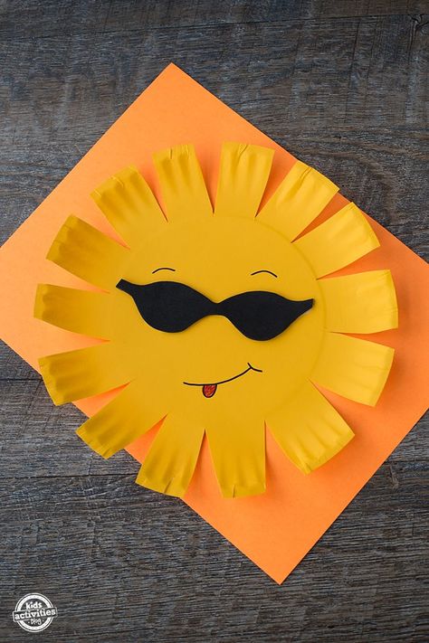 Sun Craft For Toddlers, Paper Plate Sun Craft, Paper Plate Sun, Aba Clinic, Sun Craft, Prek Graduation, Sunshine Crafts, Sun Theme, Teacher Crafts