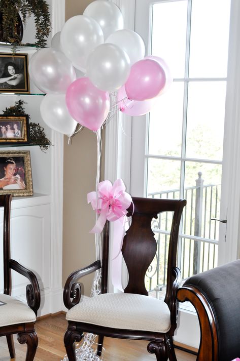 baby girl themed shower .... I love the idea of decorating the mommy to be's chair for opening gifts! Baby Shower Chair, Trendy Baby Shower Ideas, Diy Baby Shower Gifts, Baby Shower Brunch, Baby Shower Table, Elephant Baby Showers, Shower Bebe, Mom To Be, Baby Diy