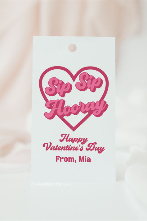 Printable Valentine for Silly Straw. Sip Sip Hooray, these valentines day classroom exchange tags are perfect for a crazy star Sip Sip Hooray Printable Free, Valentines Day Classroom, Straw Valentine, Sip Sip Hooray, Printable Valentine, Editable Template, Happy Valentines Day, Happy Valentine, Fun Stuff