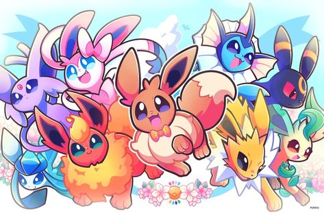 My Eeveelutions fan art! : r/Pokemonart Eeveelutions Fanart, All Eeveelutions, Eeveelutions Art, All Eevee Evolutions, Pokémon Eevee, Pokemon Eevee Evolutions, Eevee Evolution, Pokemon Eeveelutions, Eevee Evolutions