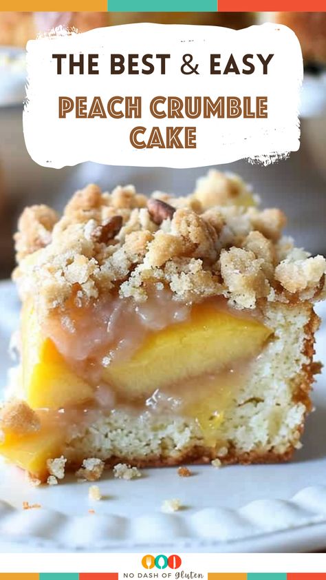 Canned Peaches Recipes Desserts, Crumble Cake Recipe, Field Meals, Best Cake Ever, Peach Crumble, Crumble Cake, Peach Cake, Vegetarian Cake, Gluten Free Desserts Recipes