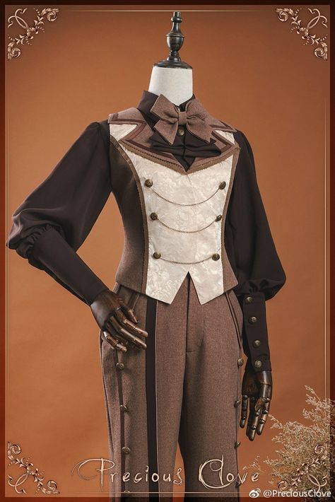 Kodona Fashion Male, Steampunk Male Outfit, Ppg Cosplay, Old Fashion Dresses, Fashion Design Sketches, Fantasy Clothing, Steampunk Fashion, Fancy Outfits, Fantasy Fashion