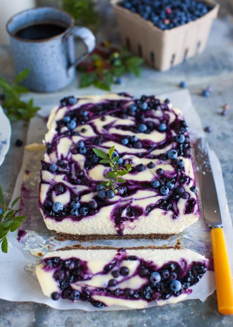 Wild Blueberry Slab Cheesecake | Simple Bites Wild Desserts, Maine Desserts, Wild Blueberry Recipes, Cheesecake Simple, Summer Cheesecake, Slab Pies, Gingersnap Crust, Goan Recipes, Baking Inspiration