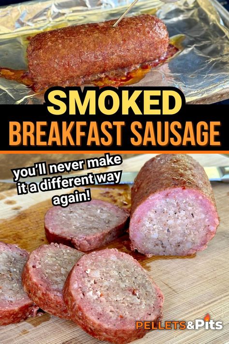 Smoked Breakfast Sausage Smoked Breakfast Sausage, Pork Side Dishes, Pork Breakfast, Breakfast Sausage Seasoning, Pellet Grill Accessories, Pork Breakfast Sausage, Breakfast Meat, Pellet Smoker, Pellet Grill Recipes