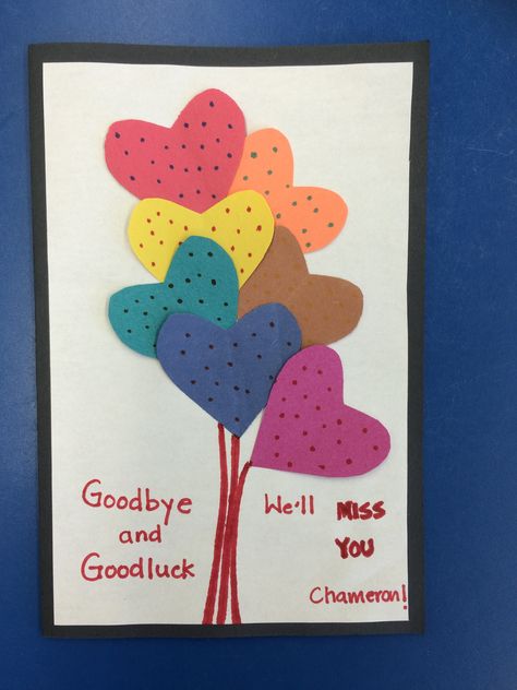 Farewell Card For Preschoolers, Preschool Goodbye Card For Kids, Farewell Craft For Preschoolers, Leaving Cards For Children, Goodbye Crafts For Kids, Good Bye Cards For Kids, Goodbye Cards For Kids, Card Making For Kids, Diy Gift Bags Paper