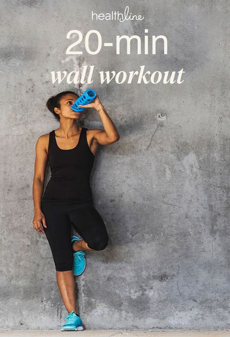 This 4-Move Wall Workout Will Get You Super Fit Wall Exercises Standing, 28 Day Wall Workouts For Women, Yoga Wall Workout, Busy Mom Wall Pilates, Portable Workout Equipment, Wall Strength Training, Wall Exercise Plan, Wall Work Out Challenge, Lose Gut Women