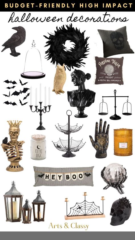 Looking to add some excitement to your home this Halloween? Check out these ten amazing decorations that are perfect for any budget! From spiders and webs to ghosts and witches, we've got you covered. So get ready to have a spook-tacular time! halloween decorations | halloween decor | halloween decoration | halloween ideas | halloween party ideas | halloween decorations ideas | halloween decor ideas | halloween decorations indoor | halloween decorating ideas | halloween decorations pretty Chain Halloween Decor, Kirklands Halloween Decor, Halloween Decor 2023, Chic Halloween Decorations, Halloween Interior Decor, Inexpensive Halloween Decorations, Party Ideas Halloween, Goth House, 2023 Decor