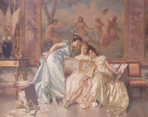 A. Secola - Elegant connoisseurs Vittorio Reggianini, Baroque Painting, Victorian Paintings, Rennaissance Art, Historical Painting, Classic Paintings, Old Paintings, Victorian Art, Historical Art