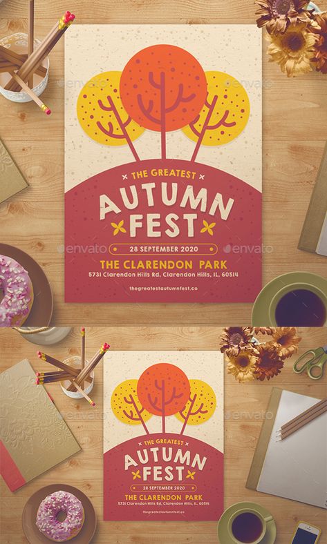 Fall Festival Flyer. Customizable professional template for an event flyer. #FlyerTemplate #flyer #event #GraphicTemplate #design #PrintDesign #a4 #advertising #autumn #AutumnLeaf #band #clean #fall #FallFlyer #FallPoster #fest #festival #FlyerDesign #indie #invitation #leaf #modern #music #orange #poster #seasons #template #tree #trees #typo #typography Fall Festival Poster, Fall Festival Flyer, Autumn Poster Design, Event Advertisement, Fall Harvest Festival, Harvest Festival Ideas, Orange Poster, Harvest Fest, Festival Logo