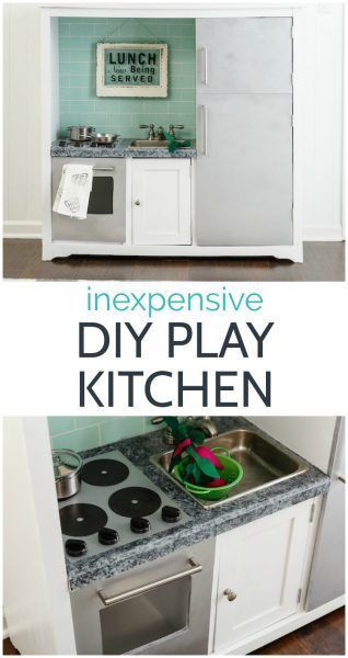 How to make an inexpensive diy play kitchen from an old entertainment center. Play Kitchen Ideas, Diy Kids Kitchen, Old Entertainment Centers, Kid Bedrooms, Kids Play Kitchen, Play Kitchens, Real Kitchen, Diy Play Kitchen, Entertaining Kitchen