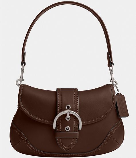 From COACH, the Glovetanned Leather Soho Shoulder Bag features:Regenerative glove-tanned leatherInside zip pocketMagnetic snap closure, fabric liningDetachable handle with an approx. 7.25" dropApprox.: 10.5" L x 6.25" x 2.75"Imported. Brown Bags With Silver-tone Hardware For Fall, Vintage Coach Ergo, Brown Saddle Bag, Coach Soho Bag, Winter Handbag, Miss Match, Tan Bag, Thrifted Outfits, Fashion Collage