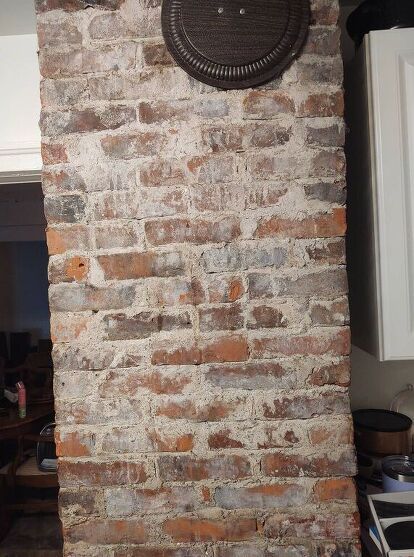 Old Chimney Ideas, Old Chimney Makeover, Brick Chimney Living Room, Exposed Chimney, Exposed Brick Chimney, Brick Chimney Breast, Exposed Brick Fireplaces, Brick Ideas, Brick Feature Wall