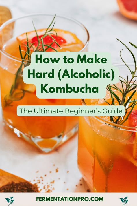 Kombucha Starter Recipe, Kombucha Alcoholic Drinks, Rhubarb Kombucha Recipe, Apple Kombucha Recipe, Hard Kombucha Recipe, Homemade Kombucha Recipe, Hard Kombucha, Kombucha Recipes, Jun Tea