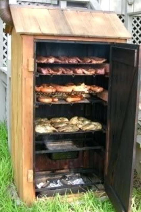 How to make a homemade smoker? Read here: https://smokegears.com/make-homemade-smoker/  #how #howto #howtomake #homemade #smoker #homemadesmoker #homemadesmokers #homemadesmokersworkbest #homemadesmokergrill #homemadesmokersrock #bbq #barbecue #smokegear #smokegears Diy Bbq Smoker How To Build, Smoker Plans How To Build, Building A Smoker, Diy Meat Smoker, Diy Smoker Grill, Diy Bbq Smoker, How To Make A Smoker, Meat Smoker Build, Diy Smoker Homemade