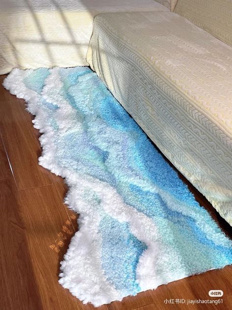 Ocean Apartment Decor, Ocean Bedroom Aesthetic, Sea Room Aesthetic, Ocean Theme Bedroom, Ocean Inspired Bedroom, Ocean Decor Bedroom, Cozy Tiny Home, Ocean Bedding, Ocean Room Decor