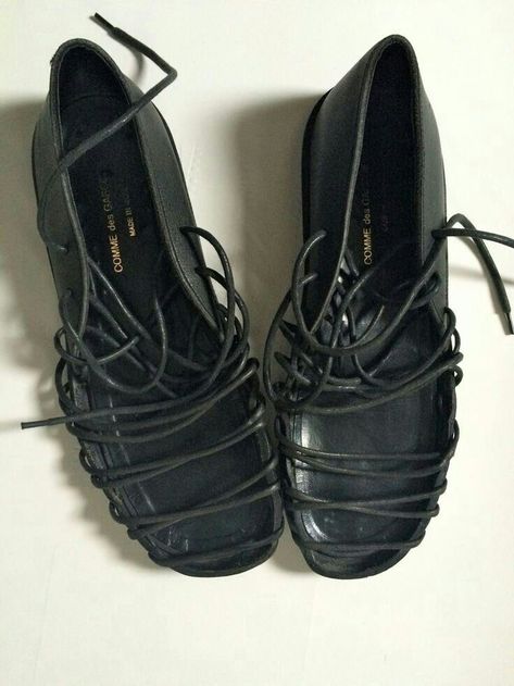 Vintage Comme Des Garcons, Comme Des Garcons Shoes, Comme Des Garcons Vintage, Lace Up Loafers, Wardrobe Sets, Anti Fashion, American Denim, Lace Heels, Love Clothing