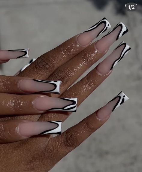 Ballerina Nails Designs, Tapered Square Nails, Drip Nails, French Acrylic Nails, Classy Acrylic Nails, Dope Nail Designs, Long Acrylic Nails Coffin, Exotic Nails, Long Square Acrylic Nails