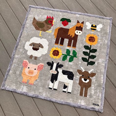 Farm Animal Quilt Patterns, Fab Farm Quilt, Frog Quilt Block Pattern, Elizabeth Hartman Quilt Patterns, Farm Animal Quilt Patterns Free, Elizabeth Hartman Patterns, Boy Quilt Patterns, Animal Quilt Blocks, Quilted Pictures