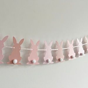 Easter Bunny Garland Bunny Baby Shower Easter Photo Props Baby Shower Bunny Decor Baby Shower Banner Nursery Decor Bunny - Etsy Bulgaria Bunny Themed Baby Shower Ideas Girl, Bunny Theme Baby Shower Ideas, Rabbit Themed Baby Shower Ideas, Bunny Balloon Arch, Bunny Themed Baby Shower Ideas, Spring Theme Baby Shower Ideas, Bunny Baby Shower Decorations, Easter Baby Shower Ideas, Bunny Baby Shower Ideas