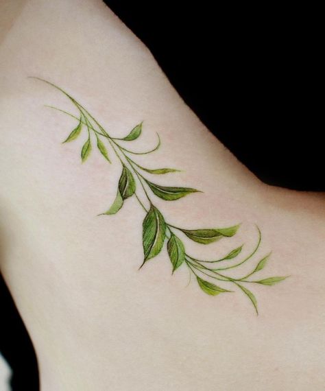 Elvish Tattoo, Waist Tattoos, Leaf Tattoo, Bestie Tattoo, Scar Tattoo, Clever Tattoos, Petite Tattoos, Vine Tattoos, Floral Tattoo Sleeve