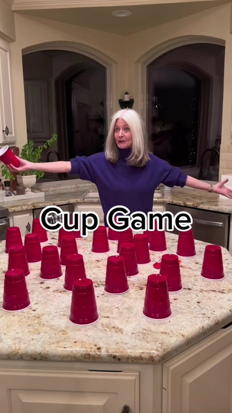 Prize Party Games, Games With Family Ideas, Christmas Cup And String Game, Christmas Games For 4 People, Red Solo Cup Games For Adults, Games For Family Christmas Party, Best Christmas Games For Adults, Friends Giving Games For Adults, Whats Under The Cup Game