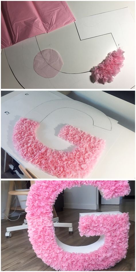 Name Decorations, Diy Letters, Paper Flower Tutorial, Cardboard Crafts, Diy Party Decorations, Diy Birthday, Flower Tutorial, Diy Party, Diy Wall Art