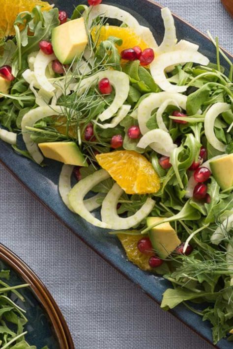 Ina Garten Fennel Orange Salad - Chefs & Recipes Salads Recipes With Fennel, Arugula Fennel Orange Salad, Orange Fennel Salad Recipes, Fennel Orange Salad Recipe, Ina Garten Salad Recipes, Elin Hilderbrand Recipes, Fennel Salad Recipes, Xmas Salads, Fennel Orange Salad