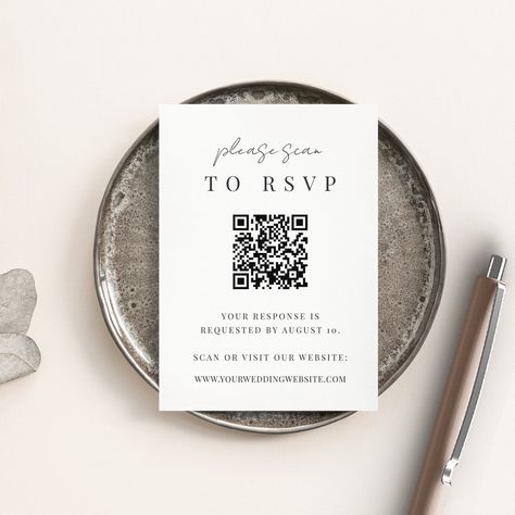 Qr Code Wedding, Rsvp Online, Rsvp Wedding, Wedding Enclosure Cards, Wedding Party Supplies, Script Lettering, Rsvp Wedding Cards, Wedding Rsvp, Wedding Website