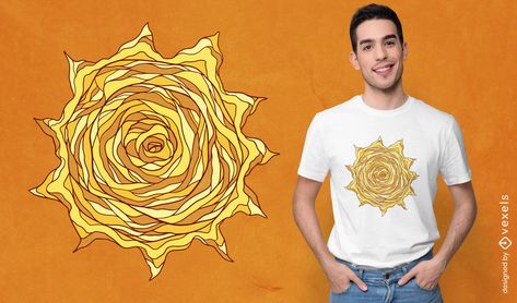 Geometric yellow sun t-shirt design Family Tree Designs, T Shirt Design Vector, Yellow Sun, Sun Shirt, Graphic Tee Design, Tree Design, Design Ad, Retro Tshirt, Design Vector